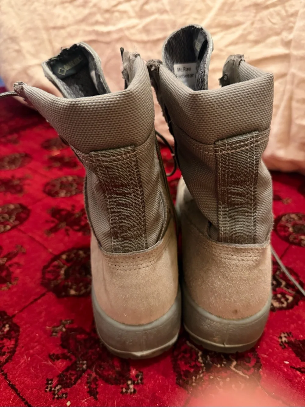Tactical Suede Lace-Up Combat Boots in sage green